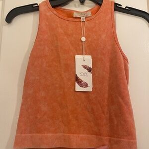 Chelsea & Violet Orange Vintage Style Racerback Tank Top